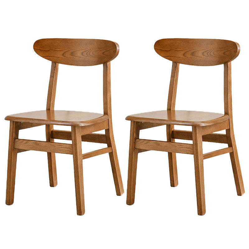 Open Back Dining Side Chair Contemporary Solid Wood Dining Chair