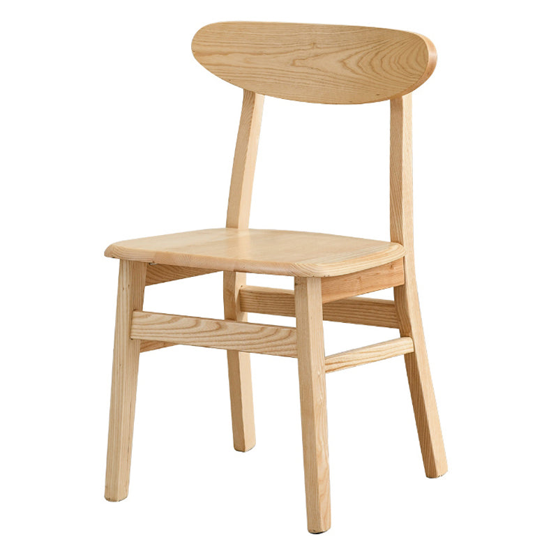 Open Back Dining Side Chair Contemporary Solid Wood Dining Chair