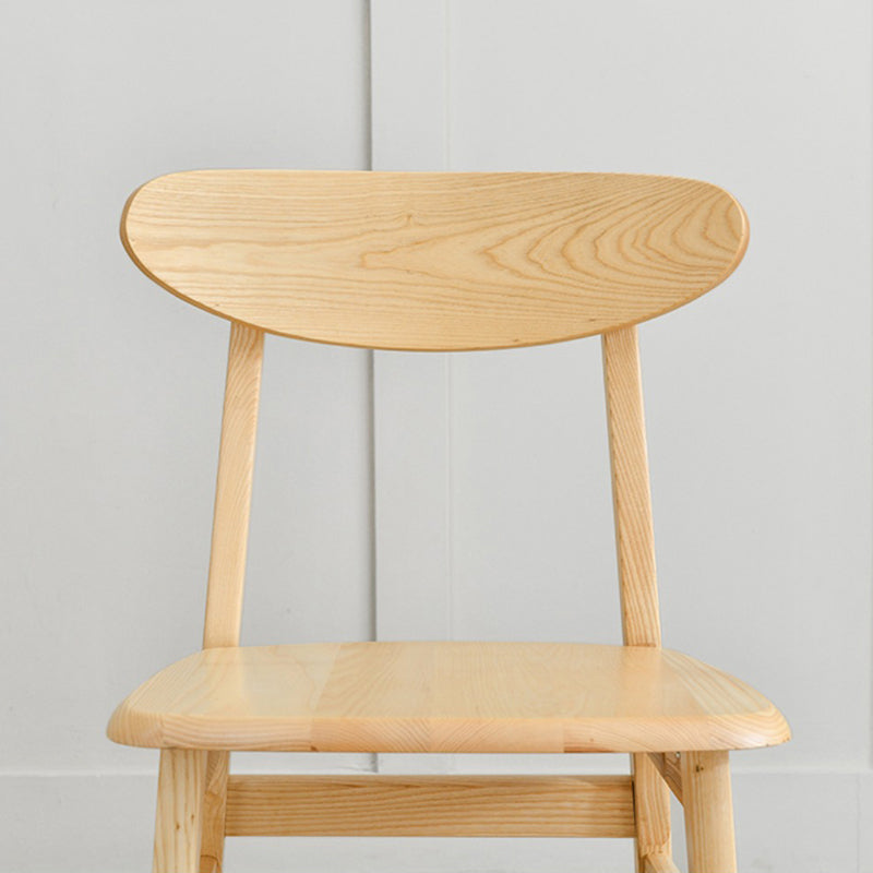 Open Back Dining Side Chair Contemporary Solid Wood Dining Chair