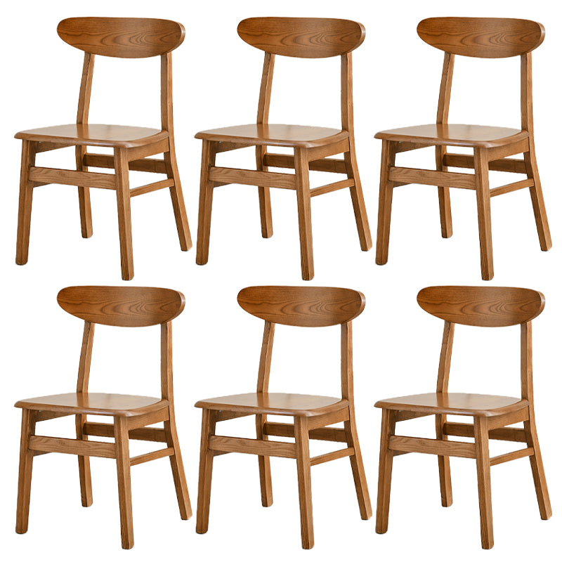 Open Back Dining Side Chair Contemporary Solid Wood Dining Chair
