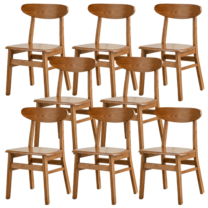Open Back Dining Side Chair Contemporary Solid Wood Dining Chair