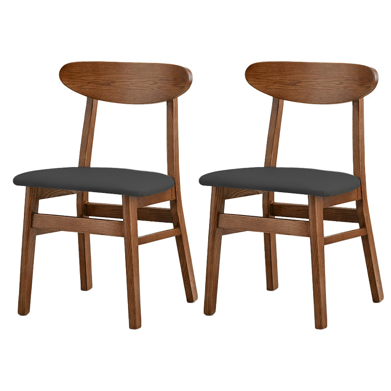 Open Back Dining Side Chair Contemporary Solid Wood Dining Chair