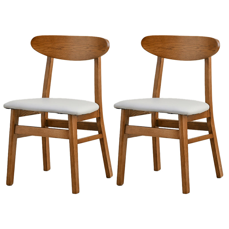 Open Back Dining Side Chair Contemporary Solid Wood Dining Chair