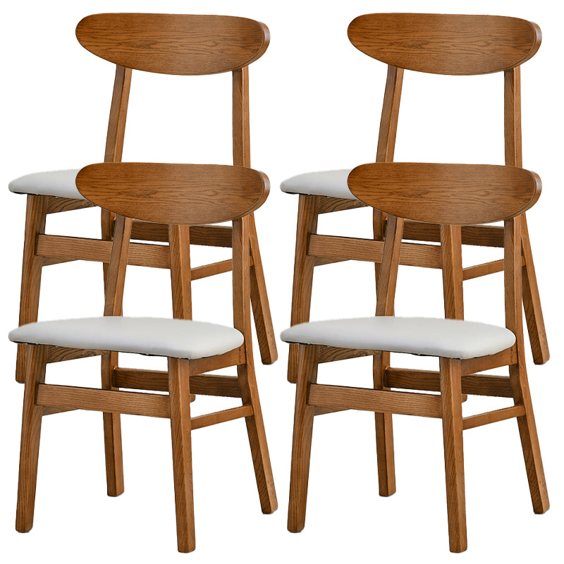 Open Back Dining Side Chair Contemporary Solid Wood Dining Chair