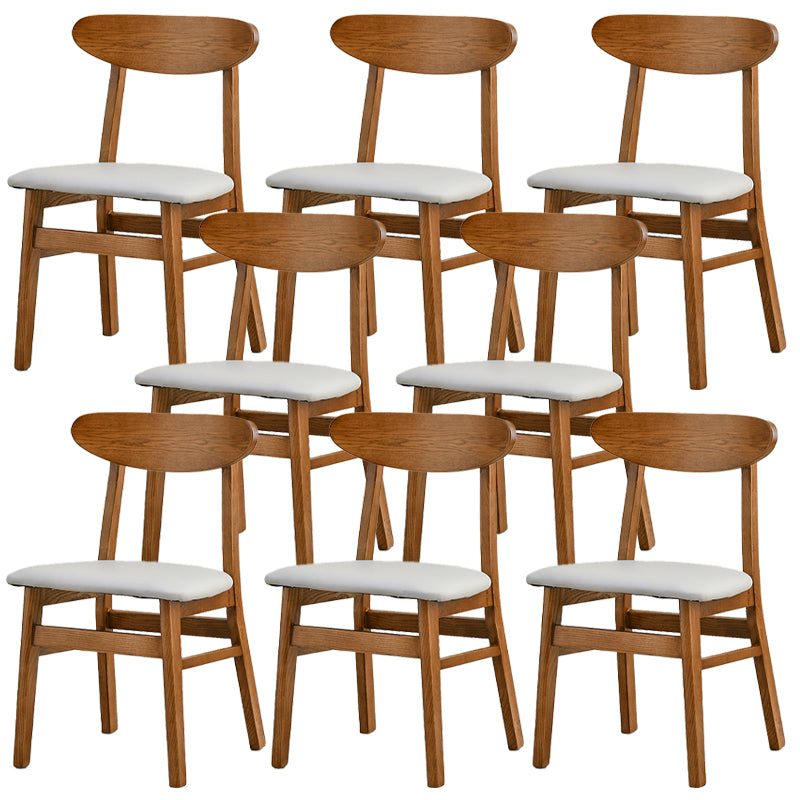 Open Back Dining Side Chair Contemporary Solid Wood Dining Chair