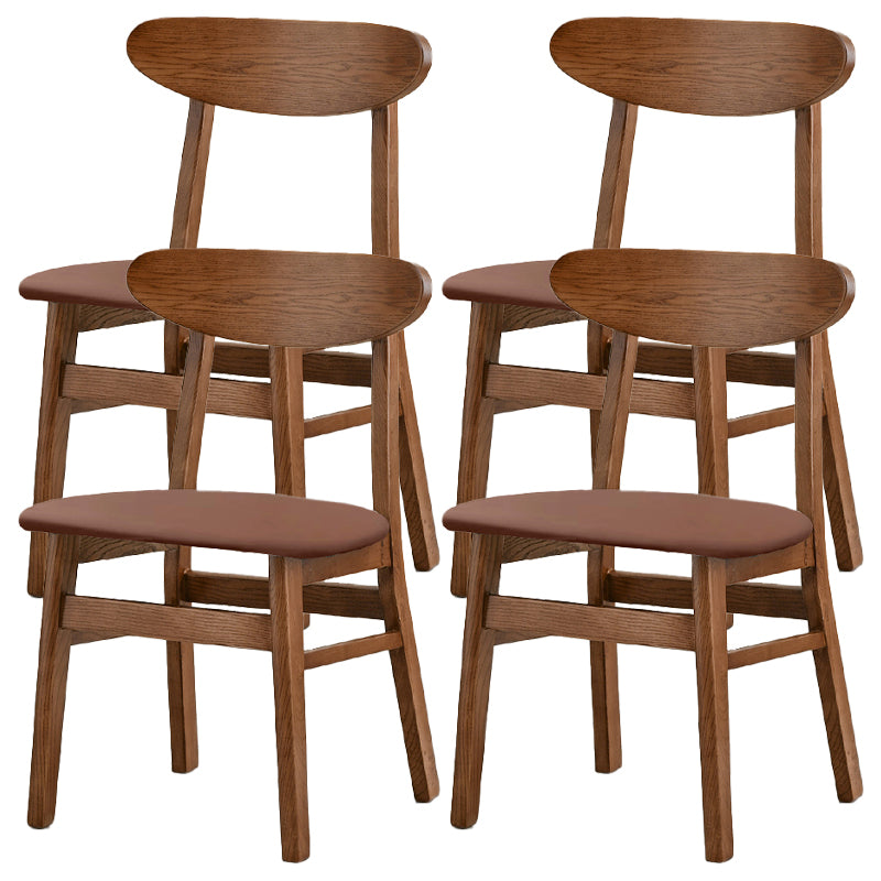 Open Back Dining Side Chair Contemporary Solid Wood Dining Chair