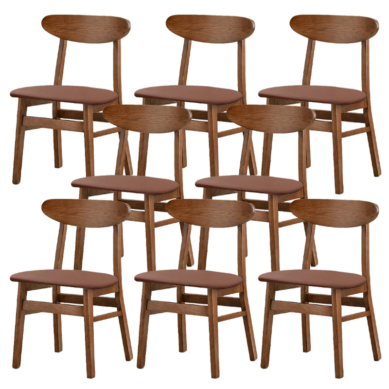 Open Back Dining Side Chair Contemporary Solid Wood Dining Chair