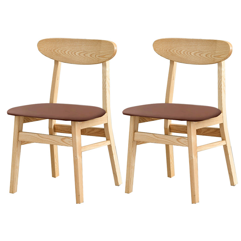 Open Back Dining Side Chair Contemporary Solid Wood Dining Chair