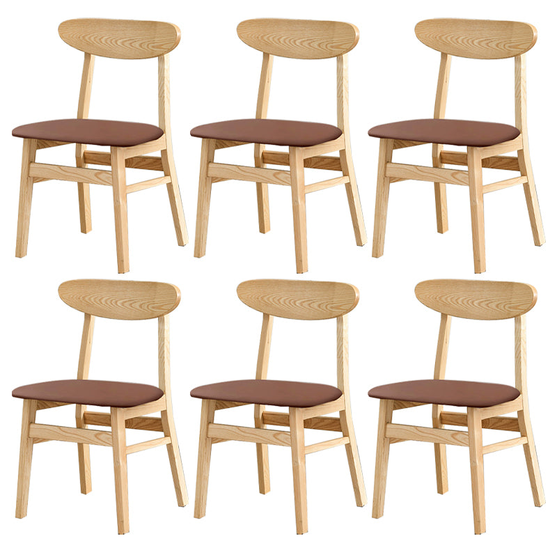 Open Back Dining Side Chair Contemporary Solid Wood Dining Chair