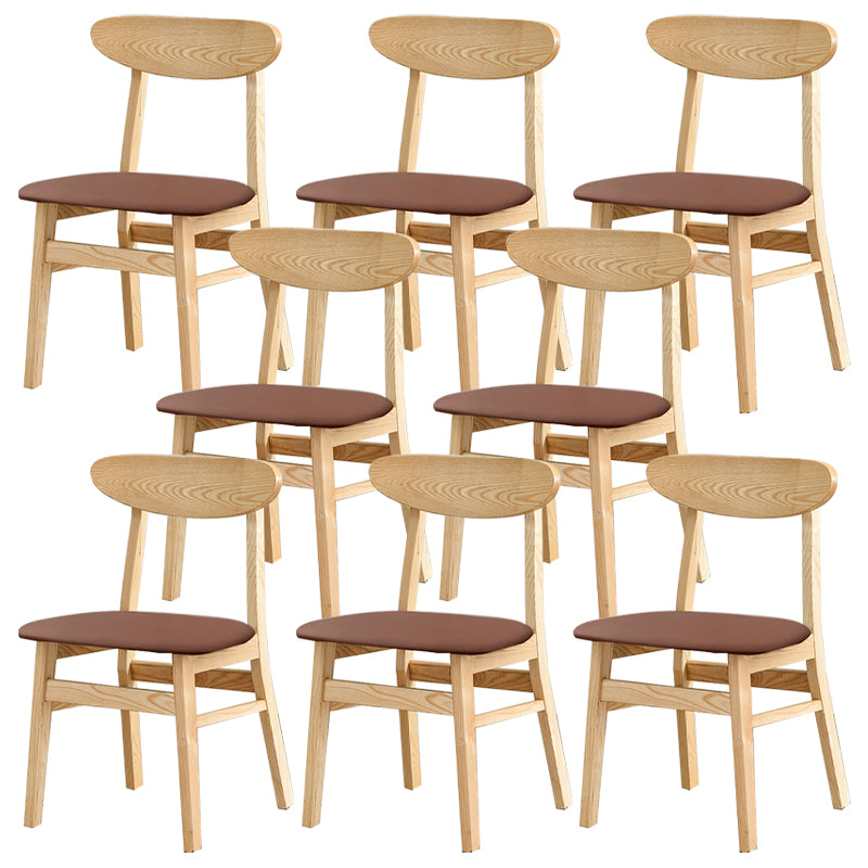 Open Back Dining Side Chair Contemporary Solid Wood Dining Chair