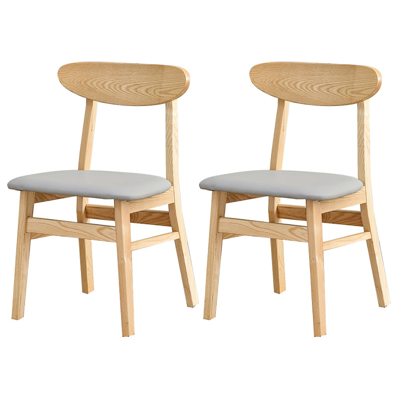 Open Back Dining Side Chair Contemporary Solid Wood Dining Chair