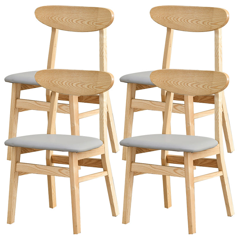 Open Back Dining Side Chair Contemporary Solid Wood Dining Chair