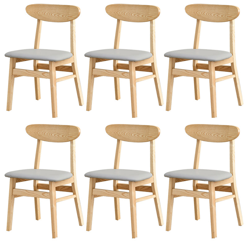 Open Back Dining Side Chair Contemporary Solid Wood Dining Chair