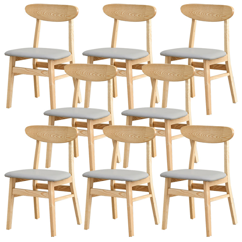 Open Back Dining Side Chair Contemporary Solid Wood Dining Chair