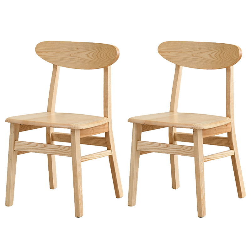 Open Back Dining Side Chair Contemporary Solid Wood Dining Chair