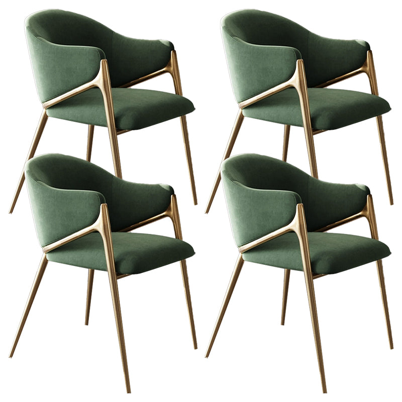 Kitchen Modern Indoor Chair Upholstered Arm Chair with Gold Legs