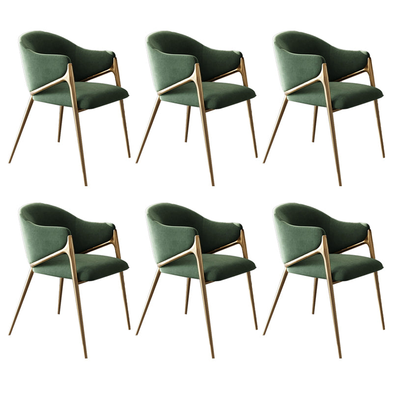 Kitchen Modern Indoor Chair Upholstered Arm Chair with Gold Legs