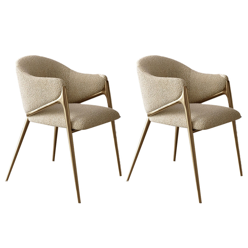 Kitchen Modern Indoor Chair Upholstered Arm Chair with Gold Legs