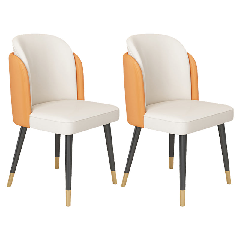Glam Kitchen Side Chair Gold Legs Dining Armless Parsons Chair