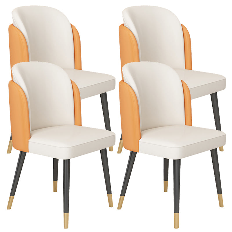 Glam Kitchen Side Chair Gold Legs Dining Armless Parsons Chair