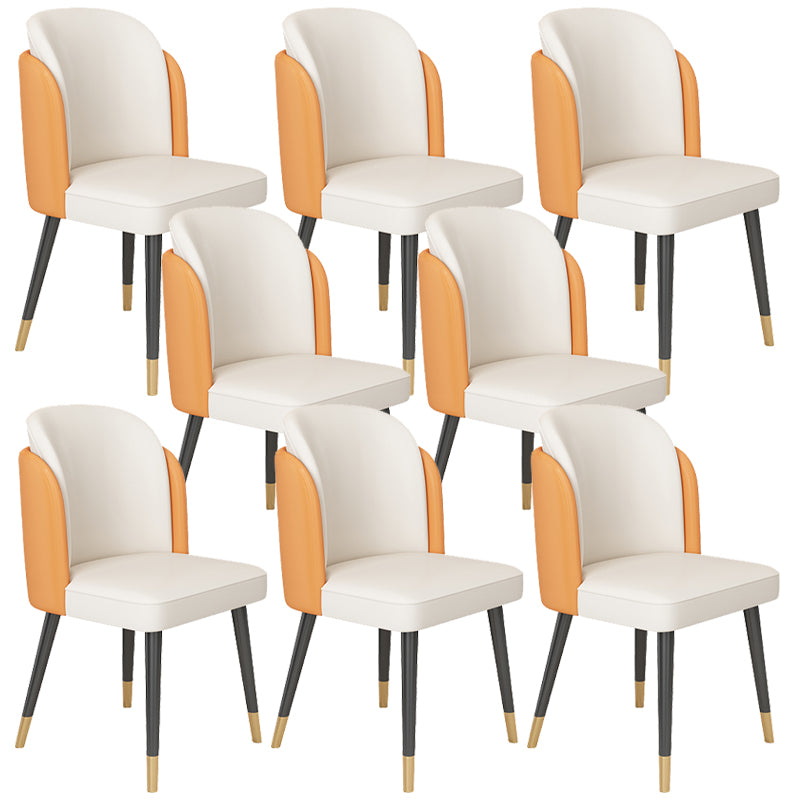 Glam Kitchen Side Chair Gold Legs Dining Armless Parsons Chair