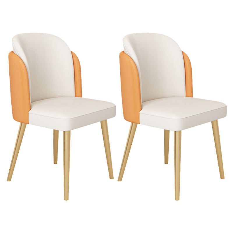 Glam Kitchen Side Chair Gold Legs Dining Armless Parsons Chair