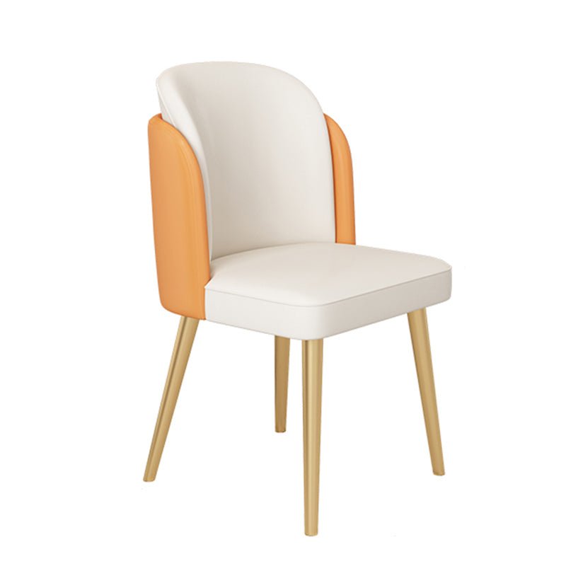 Glam Kitchen Side Chair Gold Legs Dining Armless Parsons Chair
