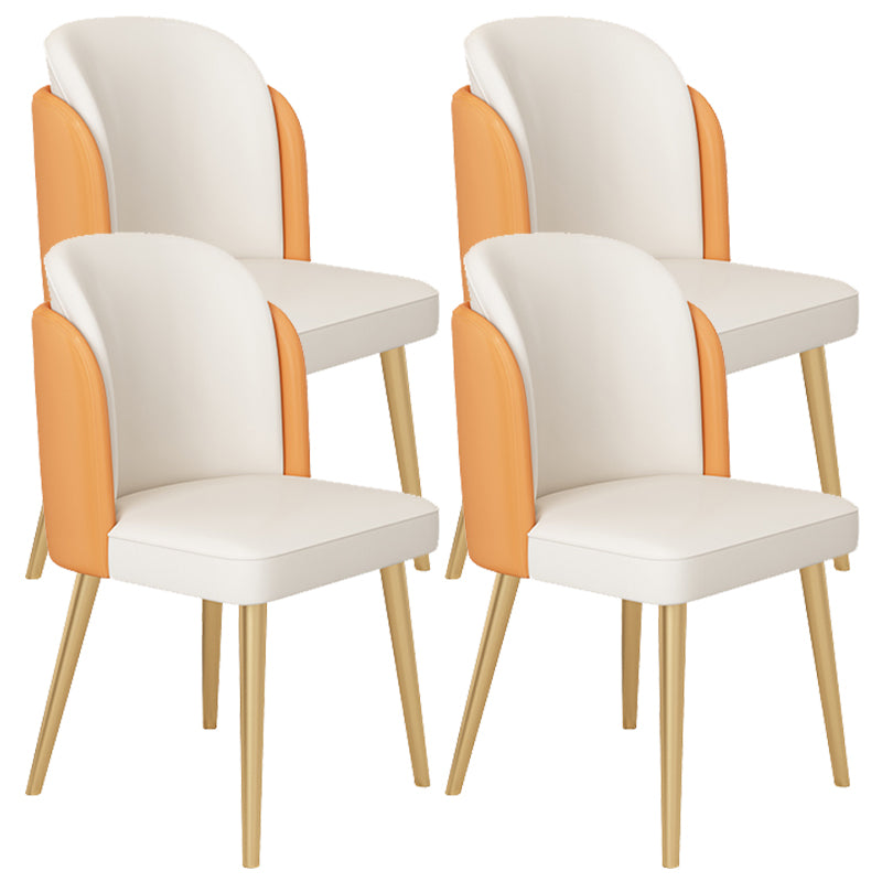 Glam Kitchen Side Chair Gold Legs Dining Armless Parsons Chair