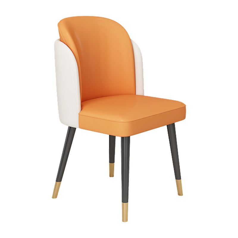 Glam Kitchen Side Chair Gold Legs Dining Armless Parsons Chair