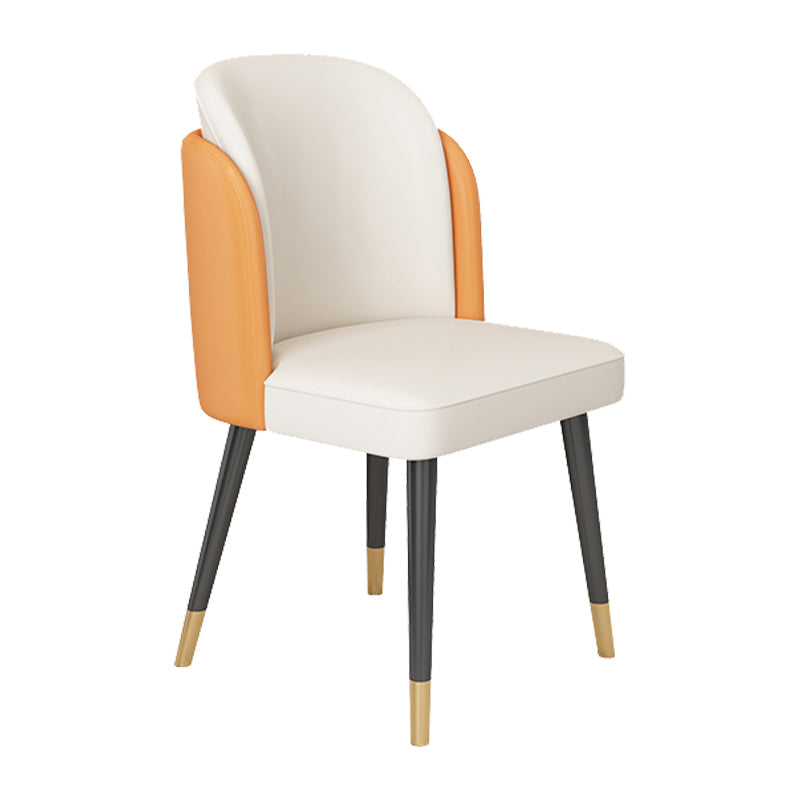 Glam Kitchen Side Chair Gold Legs Dining Armless Parsons Chair