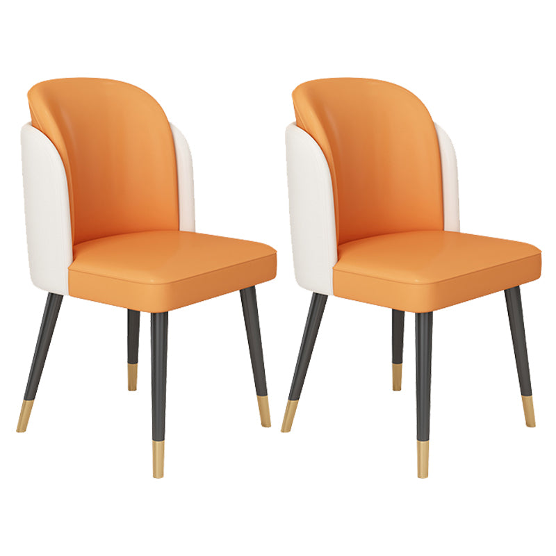 Glam Kitchen Side Chair Gold Legs Dining Armless Parsons Chair