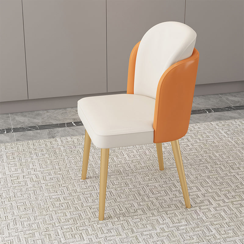 Glam Kitchen Side Chair Gold Legs Dining Armless Parsons Chair