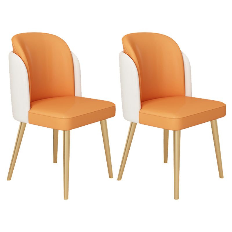 Glam Kitchen Side Chair Gold Legs Dining Armless Parsons Chair