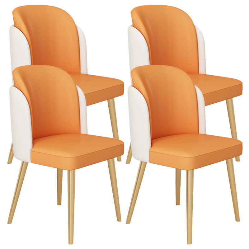 Glam Kitchen Side Chair Gold Legs Dining Armless Parsons Chair