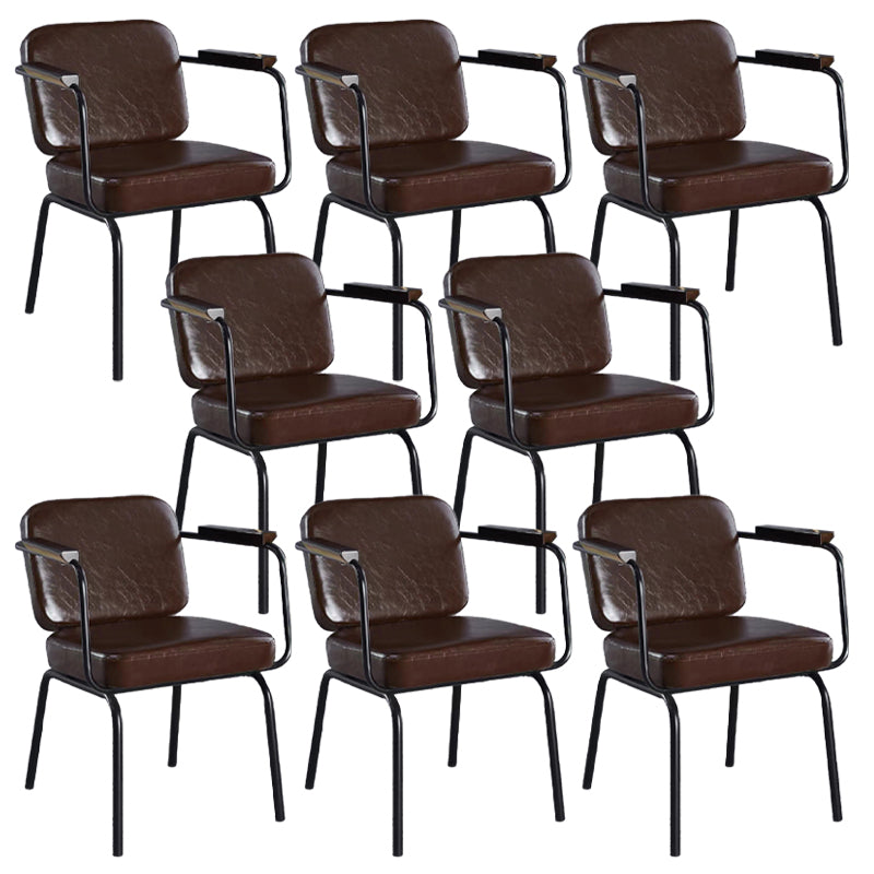 Contemporary Kitchen Dining Chair Upholstered Arm Chair in Black Legs