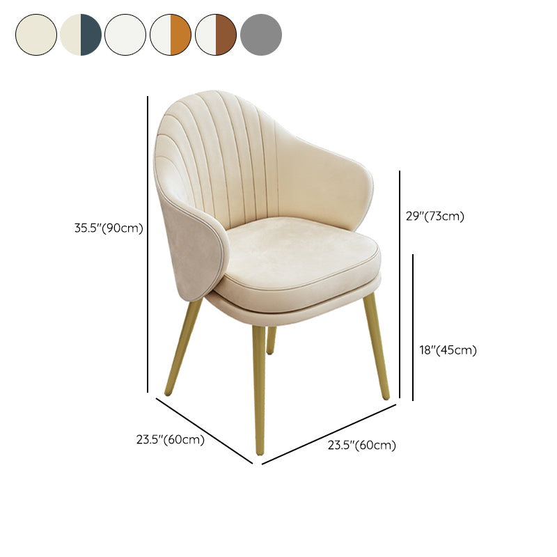 Dining Room Modern Parsons Chair Velvet Upholstered Arm Chair