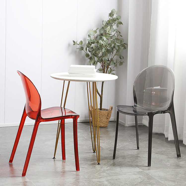 Contemporary Kitchen Dining Side Chair Plastic Stack Parsons Chair