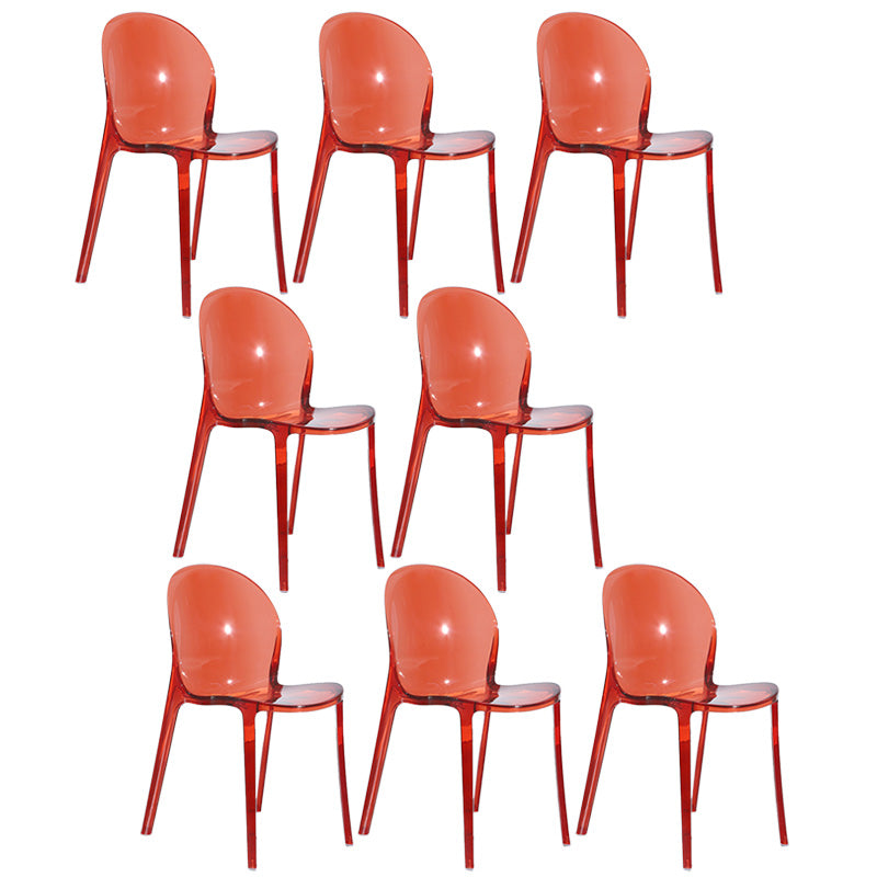 Contemporary Kitchen Dining Side Chair Plastic Stack Parsons Chair