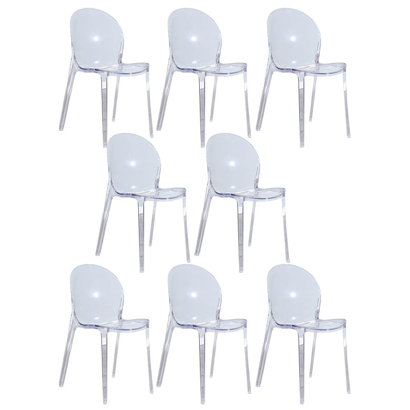 Contemporary Kitchen Dining Side Chair Plastic Stack Parsons Chair