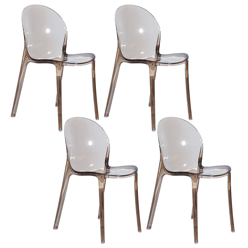Contemporary Kitchen Dining Side Chair Plastic Stack Parsons Chair