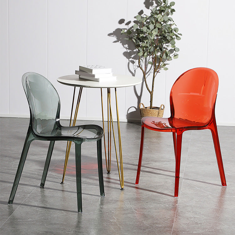 Contemporary Kitchen Dining Side Chair Plastic Stack Parsons Chair