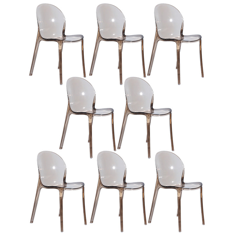 Contemporary Kitchen Dining Side Chair Plastic Stack Parsons Chair