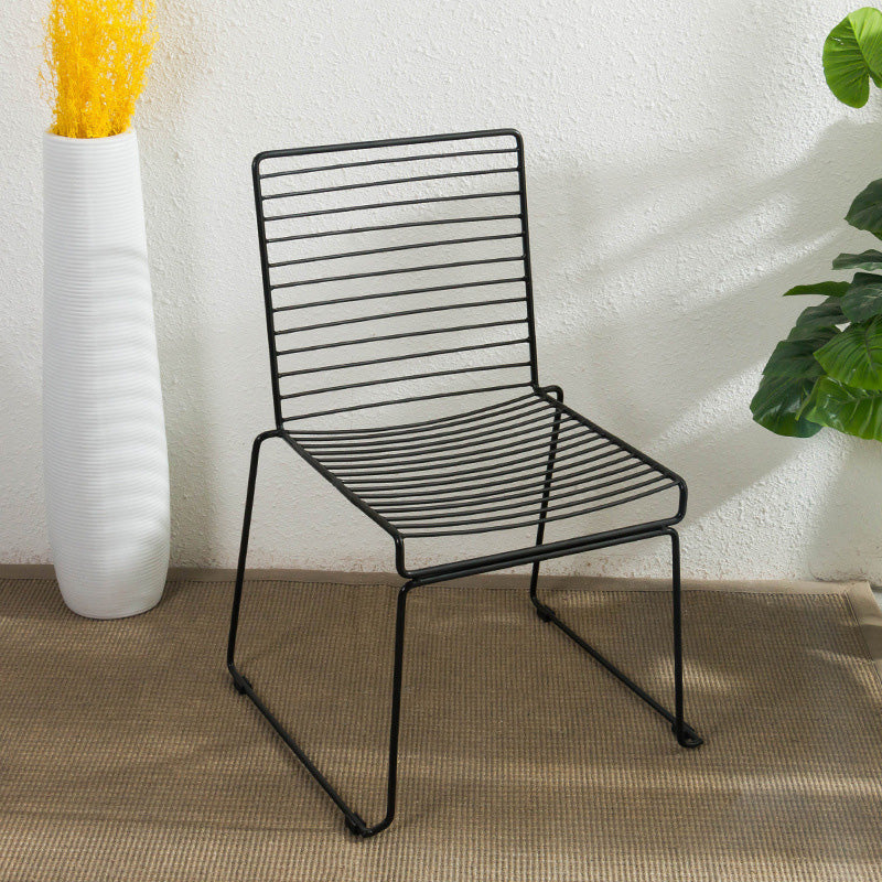 Metal Modern Style Side Chair Ladder Back Chair for Patio Use