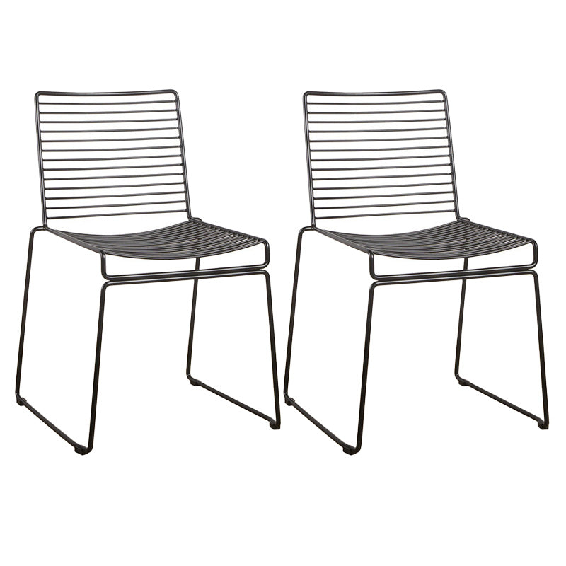 Metal Modern Style Side Chair Ladder Back Chair for Patio Use