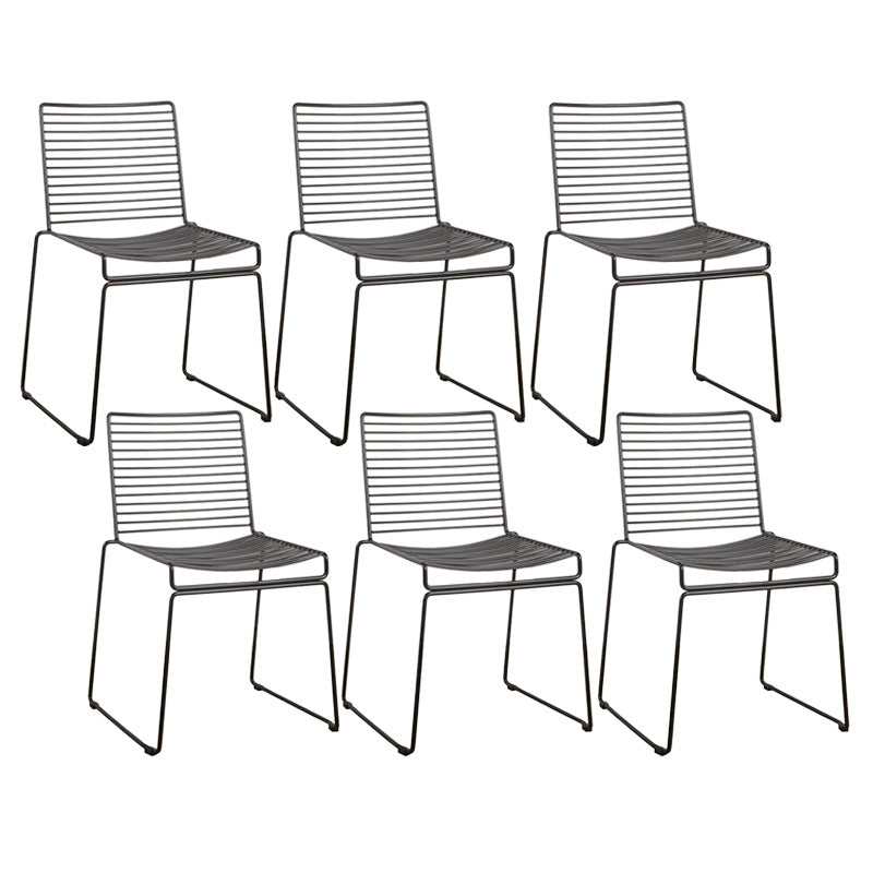 Metal Modern Style Side Chair Ladder Back Chair for Patio Use
