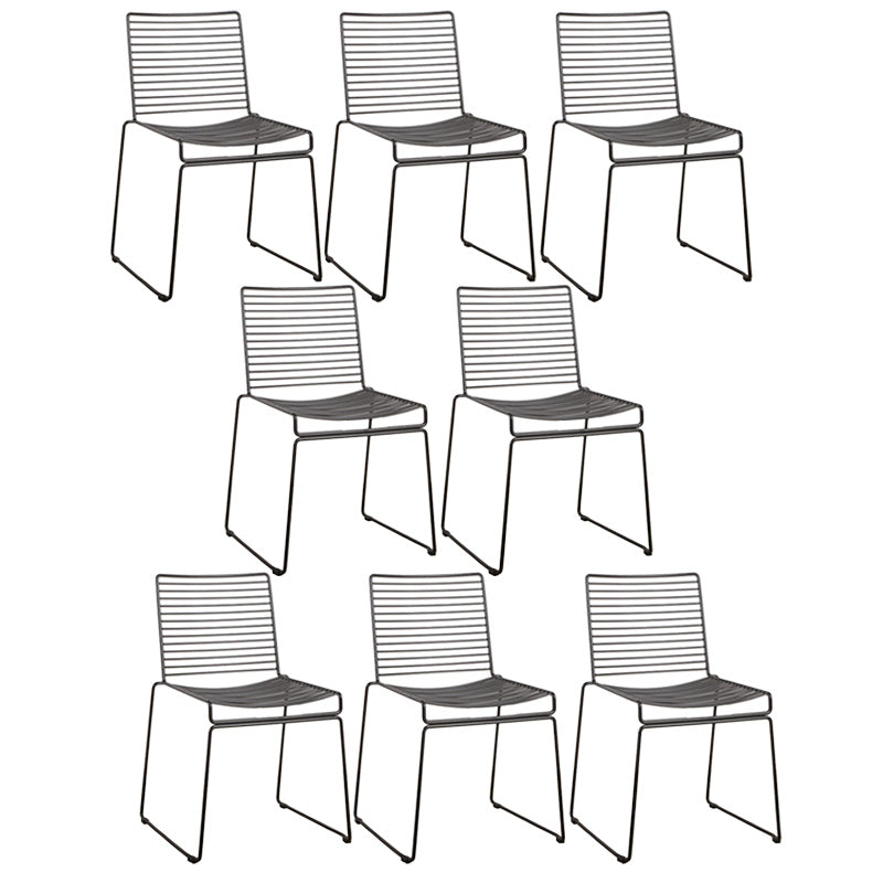 Metal Modern Style Side Chair Ladder Back Chair for Patio Use