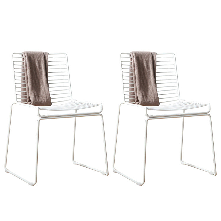 Metal Modern Style Side Chair Ladder Back Chair for Patio Use