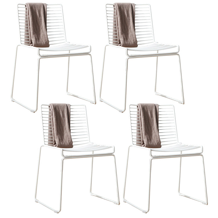 Metal Modern Style Side Chair Ladder Back Chair for Patio Use