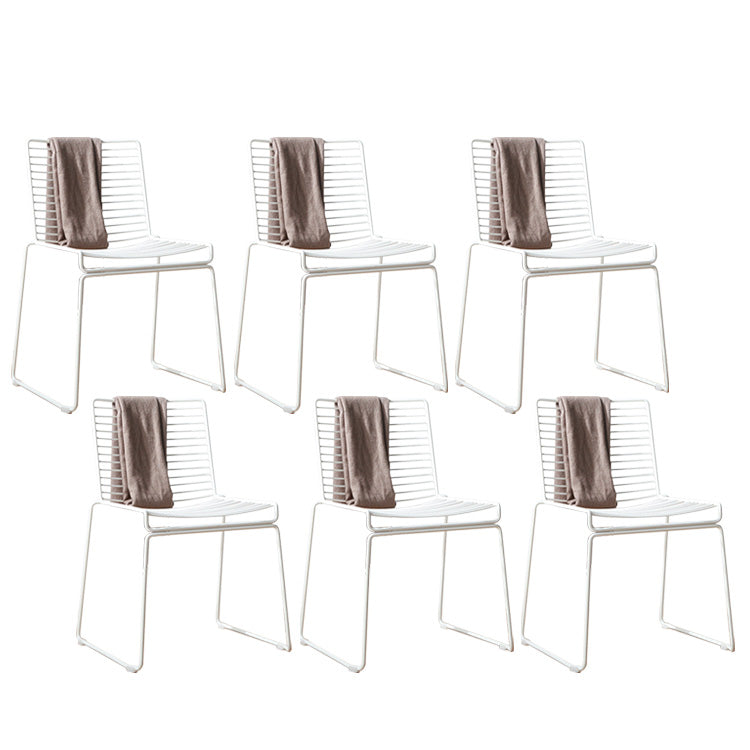 Metal Modern Style Side Chair Ladder Back Chair for Patio Use