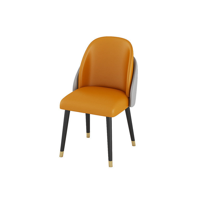 Faux Leather Dining Chair Glam Style Parsons Armless Chair Set